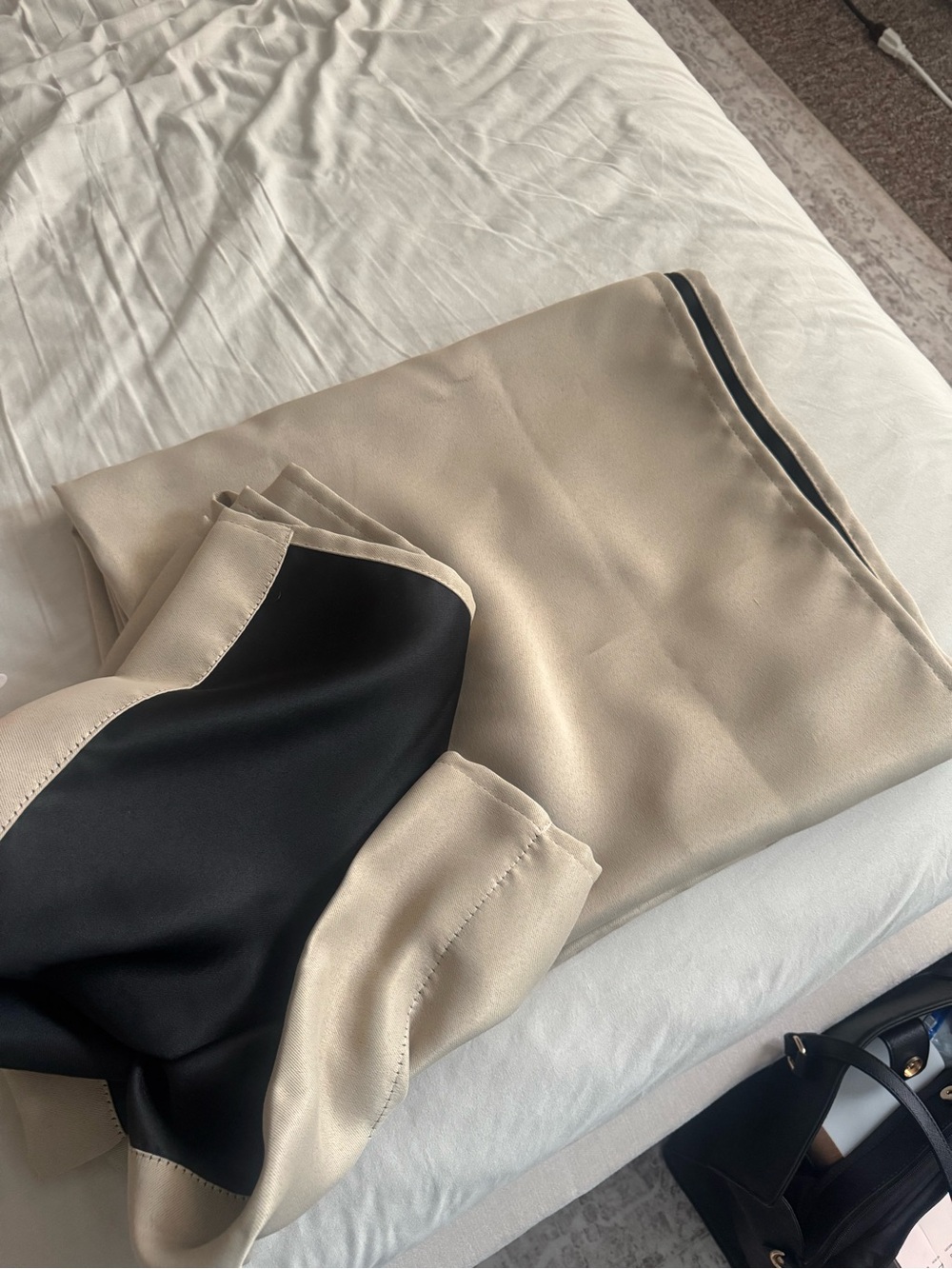 Satin Beige Blackout Curtains
